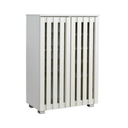 Home Source Halden 2 Door White Shoe Cabinet Hallway Storage Organiser Unit - thumbnail 8