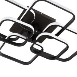 Living And Home Black 6 Square Morden Acrylic Led Low Energy Semi Flush Ceiling Light Fixture Cool White - thumbnail 6