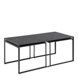 Furniture To Go Infinity Square/coffee Table Setin Matt Black Set Of 3 - thumbnail 1