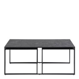 Furniture To Go Infinity Square/coffee Table Setin Matt Black Set Of 3 - thumbnail 2