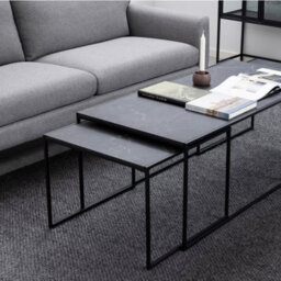 Furniture To Go Infinity Square/coffee Table Setin Matt Black Set Of 3 - thumbnail 6