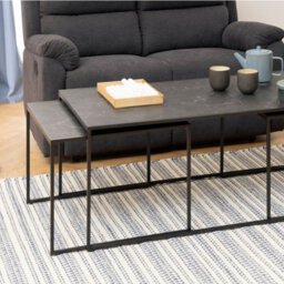 Furniture To Go Infinity Square/coffee Table Setin Matt Black Set Of 3 - thumbnail 7