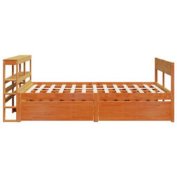 Berkfield Bed Frame Without Mattress Wax Brown 120X200 Cm Solid Wood Pine - thumbnail 7