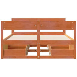 Berkfield Bed Frame Without Mattress Wax Brown 120X200 Cm Solid Wood Pine - thumbnail 4