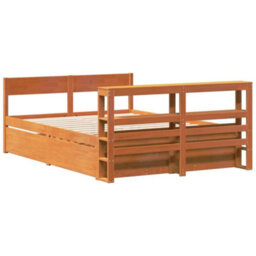 Berkfield Bed Frame Without Mattress Wax Brown 120X200 Cm Solid Wood Pine - thumbnail 8