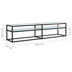Berkfield Tv Cabinet White Marble 180X40X40.5 Cm Tempered Glass - thumbnail 7
