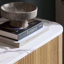 Birlea Kagu 2 Door Sideboard Fluted Ribbed Oak & Marble Effect - thumbnail 6