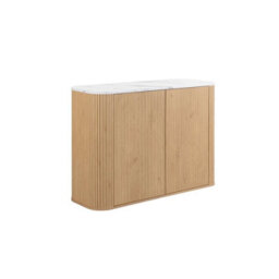 Birlea Kagu 2 Door Sideboard Fluted Ribbed Oak & Marble Effect - thumbnail 8