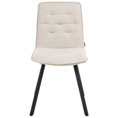 Wyld And Coco Nordicnest 2-Piece Light Beige Fabric Dining Chairs Armless Scandinavian - image 1