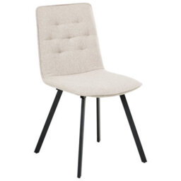 Wyld And Coco Nordicnest 2-Piece Light Beige Fabric Dining Chairs Armless Scandinavian - thumbnail 4