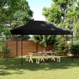 Walplus Foldable Party Tent Garden Gazebo Canopy Pop-Up Black 440X292X315 Cm - thumbnail 1