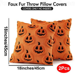 Amorly 2Pack 18 X 18 Inch Autumn Pumpkin Pillow Covers, Halloween Cushion Cases, No Inserts, Home Patio Sofa & Couch Decoration - thumbnail 4