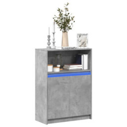 Vidaxl Sideboard With Led Concrete Grey 72X34X100 Cm Engineered Wood - thumbnail 1