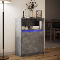 Vidaxl Sideboard With Led Concrete Grey 72X34X100 Cm Engineered Wood - thumbnail 5