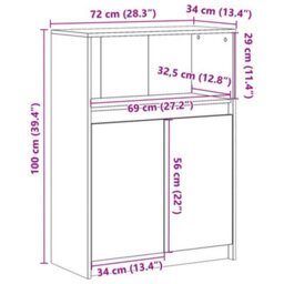 Vidaxl Sideboard With Led Concrete Grey 72X34X100 Cm Engineered Wood - thumbnail 3