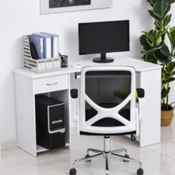 Wyld Haus Bavise White L-Shaped Corner Desk With Keyboard Tray, Drawer And Cpu Stand 120 X 70 X 75 Cm - thumbnail 7