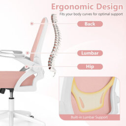 Gainoom Pink Office Chair Swivel Mesh Desk Chair Adjustable Height - thumbnail 6