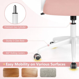 Gainoom Pink Office Chair Swivel Mesh Desk Chair Adjustable Height - thumbnail 9