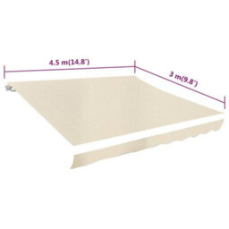 Berkfield Awning Top Sunshade Canvas Cream 450X300 Cm - thumbnail 5