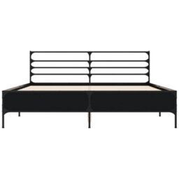 Berkfield Bed Frame Without Mattress Black 150X200 Cm King Size - thumbnail 4