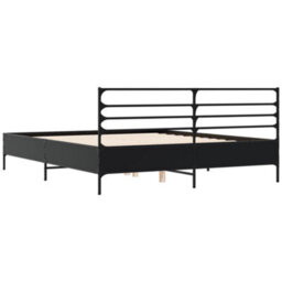 Berkfield Bed Frame Without Mattress Black 150X200 Cm King Size - thumbnail 6