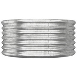 Berkfield Garden Planter Powder-Coated Steel 80X80X36 Cm Silver - thumbnail 3