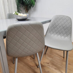 Kosy Koala Dining Table And 4 Chairs Set Modern Grey Glass Table With 4 Grey Gem Chairs Dining Room Furniture - thumbnail 5