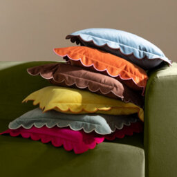 furn. Furn Lil Scallop Velvet Feather Filled Cushion - thumbnail 6