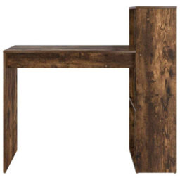 Berkfield Modern Writing Desk Smoked Oak Engineered Wood Medium Writing Desk - thumbnail 5