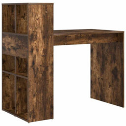Berkfield Modern Writing Desk Smoked Oak Engineered Wood Medium Writing Desk - thumbnail 7