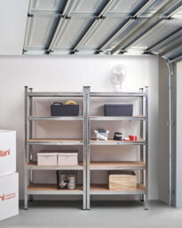 Beliani Set Of 2 Garage Shelves Xitta Metal 75 Cm 30 Cm Silver - thumbnail 2