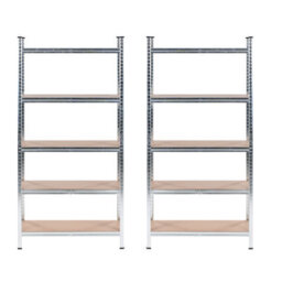 Beliani Set Of 2 Garage Shelves Xitta Metal 75 Cm 30 Cm Silver - thumbnail 4