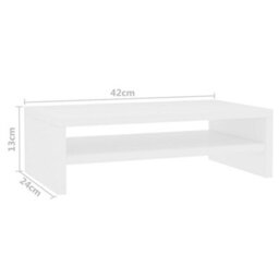Vidaxl Monitor Stand White 42X24X13 Cm Engineered Wood Monitor Stands - thumbnail 8