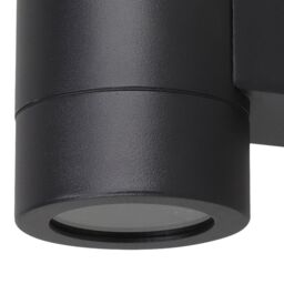 GoodHome Tongoa Fixed Matt Black Mains-Powered Outdoor Double Wall Light - thumbnail 4