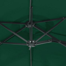 Berkfield Double-Head Garden Parasol With Leds Green 316X240 Cm - thumbnail 8