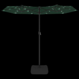 Berkfield Double-Head Garden Parasol With Leds Green 316X240 Cm - thumbnail 6