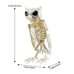Living And Home Spooky Owl Skeleton Figurine Plastic Bone Statue Realistic Owl Skeleton For Halloween Decor - thumbnail 8