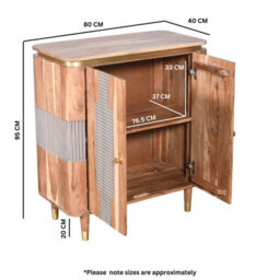 Buttercup Farm Wilton 2 Doors Sideboard - Acacia Wood - L40 X W80 X H95 Cm - thumbnail 5