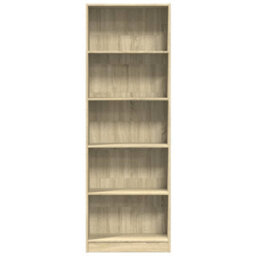 Berkfield Bookcase Sonoma Oak 60X24X176 Cm Engineered Wood - thumbnail 4