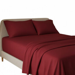 Flannelette Flat Sheet Soft Brushed Cotton Bedding For Warmth Comfort Red - thumbnail 2