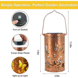 1Pcs Outdoor Solar Hanging Lantern Lights Waterproof Outdoor Garden Lawn Lamp Decor - thumbnail 2