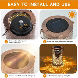 1Pcs Outdoor Solar Hanging Lantern Lights Waterproof Outdoor Garden Lawn Lamp Decor - thumbnail 4
