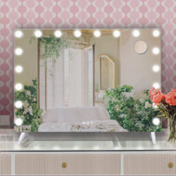 Fascinate Hollywood Vanity Mirror Xtra Large 80X60Cm 18 Dimmable Led Beauty Mirror Tempered Glass Wall Mount Tabletop White - thumbnail 1