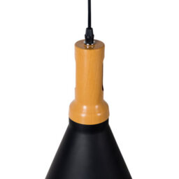 Wyld and Coco Nordic Glow Pendant Lamp - Matt Black Aluminium Cone With Warm Gold Inner, 24Cm, 189Cm Drop. - thumbnail 4