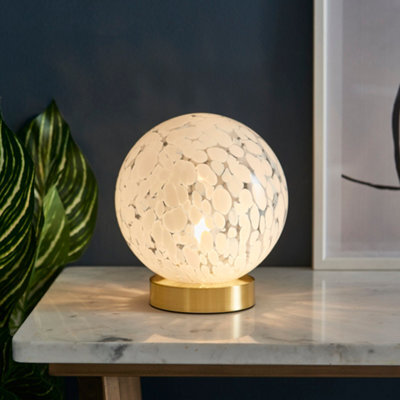 Harbour Studio Lucie Confetti Spherical Satin White Gold Effect Table Lamp - image 1