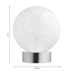 Harbour Studio Lucie Confetti Spherical Satin White Gold Effect Table Lamp - thumbnail 7