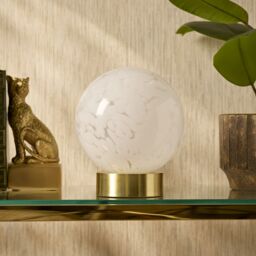 Harbour Studio Lucie Confetti Spherical Satin White Gold Effect Table Lamp - thumbnail 9