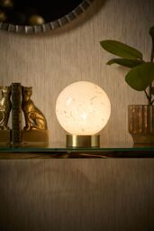Harbour Studio Lucie Confetti Spherical Satin White Gold Effect Table Lamp - thumbnail 8