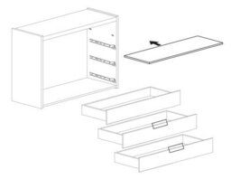 FurniComp LTD Furnicomp Dune 3 Drawer 110Cm Chest Of Drawers - White High Gloss - thumbnail 8