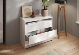 FurniComp LTD Furnicomp Dune 3 Drawer 110Cm Chest Of Drawers - White High Gloss - thumbnail 4